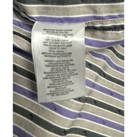 Robert Graham Shirt Mens Size Large  16.5 100% Cotton, Purple, Gray & Blue - Picture 5 of 6